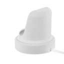 Nabíjecí stojánek pro hodinky Apple Watch Kruhové lůžko pro nabíjecí podložku Kabel vedený základnou Hodinky stojí na boku displejem dopředu 12