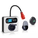 Nabíječka pro elektromobily 11 kW 16 A 3fázová, nástěnný wallbox CEE na Type 2, LCD displej a Wi-Fi, IP54, bílá, domácí i mobilní nabíjení 2