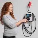 Nabíječka pro elektromobily 11 kW 16 A 3fázová, nástěnný wallbox CEE na Type 2, LCD displej a Wi-Fi, IP54, bílá, domácí i mobilní nabíjení 4