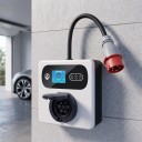 Nabíječka pro elektromobily 11 kW 16 A 3fázová, nástěnný wallbox CEE na Type 2, LCD displej a Wi-Fi, IP54, bílá, domácí i mobilní nabíjení 5