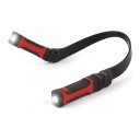 Nabíjecza LED lampa na krk Dwie głowy świetlne z magnesami Oddzielne włączniki Nachylenie 100° USB Czarna i czerwona Do czytania napraw i biwakowania 1