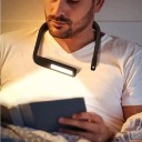Nabíjecza LED lampa na krk ze svítilną Szerokie światło 3 kolory 3000 do 6000 K Płynne przyciemnianie 1800 mAh USB-C Czarna Do czytania i robótek 3
