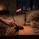 Nabíró LED lámpa könyvhöz klipszel Piros fény 620 nm Kék fény nélkül 3 fényerőszint 1000 mAh USB-C Fekete Éjszakai olvasáshoz 3