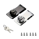 Nábytkový bezpečnostní zámek s přezkou 6,7 cm zinková slitina stříbrný univerzální uzamykání skříněk zásuvek a dvířek 1