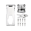 Nábytkový bezpečnostní zámek s přezkou 6,7 cm zinková slitina stříbrný univerzální uzamykání skříněk zásuvek a dvířek 2