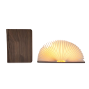 Nachttischlampe in Buchform 10 x 8 x 2,5 cm, ausklappbar und zusammenklappbar, warmweißes Licht, Holzbuch, wiederaufladbar, LED-Licht 4