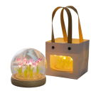 Nachttischlampe Kuppel mit Tulpen DIY 9 Blumen mit Holzsockel Zusammenbaubares Geschenk für Blumenliebhaber Innendekoration 4