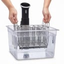 Naczynie do sous vide 11 l z pokrywką i stalowym rusztem Odłączane przegrody Stal nierdzewna 304 i poliwęglan Przezroczyste Akcesoria 7