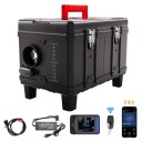 Naftové topení 8 kW na 12 V i 24 V s CO alarmem Bluetooth aplikací a HD displejem 405 x 275 x 295 mm černé s červeným madlem do auta 1
