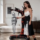 Nafukovací balónek oběšenec kostlivec na stromě Halloweenská dekorácia 120 x 70 cm Fóliový balónek Čierny a červený Výzdoba na Halloween 4