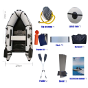 Nafukovací čln pre 3 osoby S pádly a pumpou 230 x 126 cm Odolný PVC plášť 0,9 mm Nosnosť 220 kg Na rybárčenie potápanie i vodní sporty 8