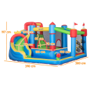 Nafukovací detský vodný hrad Outsunny Skluzavka trampolína a vodné delo 390 x 300 x 197 cm Oxford Farebný Na záhradu pre deti 3-8 rokov 2