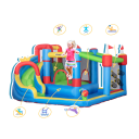 Nafukovací detský vodný hrad Outsunny Skluzavka trampolína a vodné delo 390 x 300 x 197 cm Oxford Farebný Na záhradu pre deti 3-8 rokov 6
