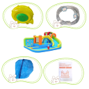 Nafukovací detský vodný skákací hrad Skluzavka lezecká stena a vodné delo 410 x 315 x 203 cm Oxford Farebný Na záhradu pre deti 3-8 rokov 11