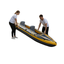 Nafukovací kajak pre 2 osoby 350 x 78 x 52 cm Nosnosť 180 kg Odolný PVC plášť Žlto-šedý s pádly a pumpou Na vodné výlety aj rybárčenie 5