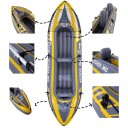Nafukovací kajak pro 2 osoby 350 x 78 x 52 cm Nosnost 180 kg Odolný PVC plášť Žluto-šedý s pádly a pumpou Na vodní výlety i rybaření 3