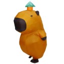 Nafukovací kostým Capybara pro dospělé 160-185 cm polyester halloweenský cosplay párty oblek s USB ventilátorem a boxem na baterie 2