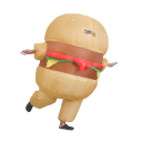 Nafukovací kostým hamburger pro dospělé Univerzální velikost 150–190 cm Voděodolný polyester Ventilátor na 4 AA baterie i USB Na karneval 1