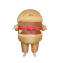 Nafukovací kostým hamburger pro dospělé Univerzální velikost 150–190 cm Voděodolný polyester Ventilátor na 4 AA baterie i USB Na karneval 3