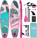 Nafukovací paddleboard surfovací prkno s motívom plameniaka a príslušenstvom 320 x 81 x 15 cm nosnosť 150 kg ružový na vodné športy 1