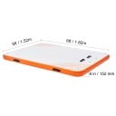 Nafukovací plovoucí molo na vodu 183 x 152 x 15 cm Protiskluzový plast PVC se žebříkem a pumpou Oranžovo-bílé Na plavání jógu i opalování 2