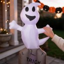 Nafukovacia halloweenska dekorácia Duch na náhrobku s LED osvetlením Výška 1,5 m EU zástrčka Biela a šedá Na záhradu i do domu 4