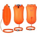 Nafukovacia plavecká bóje 27,5×60 cm s úložným priestorom a bedrovým pásom Airbag z odolného PVC pre vodné športy, vlečenie a bezpečné plávanie 2