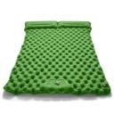 Nafukująca karimata dla 2 osób z wbudowaną pompką 200 × 120 × 5 cm nylon zintegrowana poduszka 17 cm lekka 1,2 kg do kempingu 1