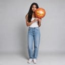 Nafukujące baloniki dyniowe 4D Zestaw 3 szt Halloweenska dekoracja 56 cm Okrągłe pomarańczowe z żółtą twarzą Dekoracja na Halloween 4