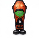 Nafukujący balon w kształcie trumny z wampirem Dekoracja Halloween 110 x 57 cm Balon foliowy Pomarańczowy i czarny Dekoracja na Halloween i imprezę 5