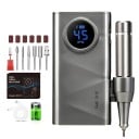 Nagelvijl 24 W met een snelheid van 0 tot 45000 tpm, accuvoeding en stil, 13,8 x 7,3 cm met display en USB-C opladen voor thuismanicure 4