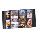 Nagy lenvászon fényképalbum 300 lapra 10 x 15 cm-es fényképekhez Méret 33 x 30 cm Ablakkal a borítón Fekete oldalak Családi 8