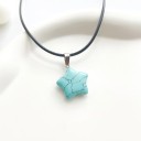 Náhrdelník s barevnou hvězdičkou z přírodního kamene na provázku, přívěsek ve tvaru hvězdy pro každodenní nošení 8