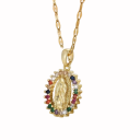 Náhrdelník s oválným medailonem 1,6 × 2 cm s reliéfní postavou, ozdobný lem z drobných prvků, nastavitelný řetízek 40–45 cm 1