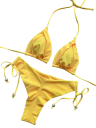 Naisten bikini, jossa kolmioyläosa ja helmikoristeet. Säädettävä uimapuku nauhoilla. Elegantti kaksiosainen ranta-asu. 4