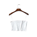 Naisten crop-top ohut olkaimetta pyöreä pääntie yksivärinen lyhyt toppi polyesterista ja spandexista joustava kesätoppi 7