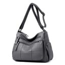 Naisten crossbody-käsilaukku keinonahasta Pehmeä muoto Etutaskut vetoketjulla Sivutaskut Säädettävä olkahihna 29 x 23 x 14 cm 7