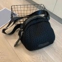 Naisten crossbody-laukku päivittäiseen käyttöön Pyöreä muoto vetoketjulla Leveä tekstiilipanta Nailon ja polyesteri 22 x 20 x 12 cm 3