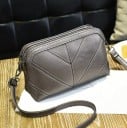 Naisten crossbody-laukku useilla vetoketjullisilla osastoilla Koristeellinen ompelu Hihna metallisilla karabiineilla PU-nahkaa 1