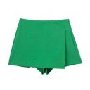 Naisten epäsymmetriset korkeavyötäröiset shortsit sivuvetoketjulla, elegantit, yksivärinent, vintage-shortsit, tyylikkäät kesäiset rento shortsit 10