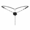 Naisten eroottiset G-string tanga helmiköysillä Koristeellinen ruusu edessä Imitoitu helmi Yksi koko Nylon ja spandex 2
