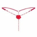Naisten eroottiset G-string tanga helmiköysillä Koristeellinen ruusu edessä Imitoitu helmi Yksi koko Nylon ja spandex 3