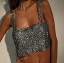Naisten glitter-crop-toppi 7