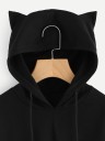 Naisten hupullinen crop toppi kissankorvilla - Musta 4