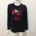 Naisten jouluneulepusero KISS ME - Musta 5