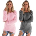 Naisten karvainen neulepusero J2540 9