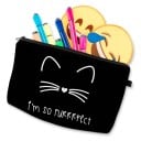 Naisten kosmetiikkapussi Musta kissakoristeilla ja tekstillä I’m so purrrfect Vetoketju Polyesteri 13,5 x 18 cm Kosmetiikalle ja pikkuesineille 5