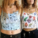 Naisten kuviollinen crop toppi A1261 3