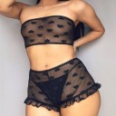 Naisten läpikuultava crop toppi ja shortsit A3073 2