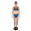 Naisten lyhyt toppi ja shortsit P994 2